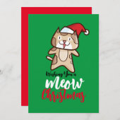 Meow Kerstmis Kaart (Voorkant / Achterkant)