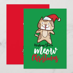 Meow Kerstmis Kaart