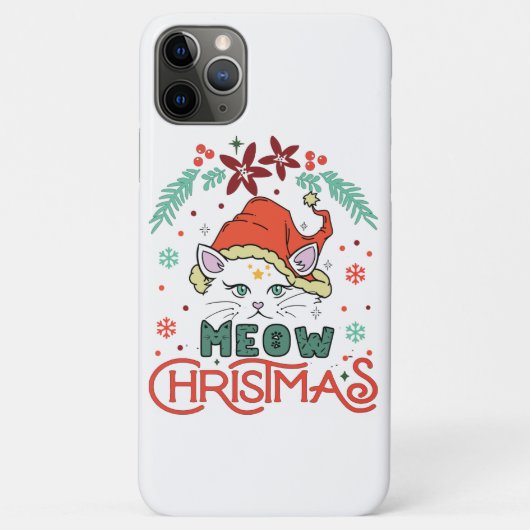 Meow Kerstmis, prettige kerst Case-Mate iPhone Case (Achterkant)