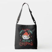 Meow Kerstmis, prettige kerst Crossbody Tas (Achterkant)