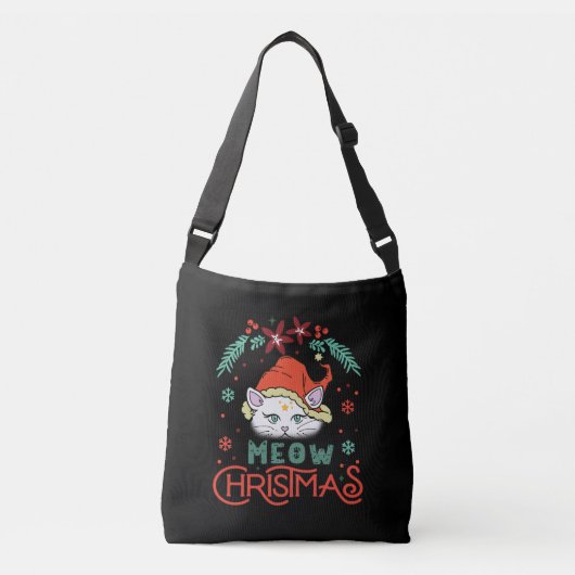 Meow Kerstmis, prettige kerst Crossbody Tas (Voorkant)