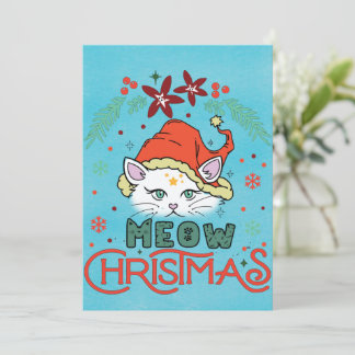 Meow Kerstmis, prettige kerst Feestdagenkaart