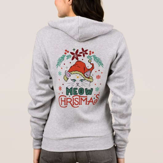 Meow Kerstmis, prettige kerst Hoodie (Achterkant)