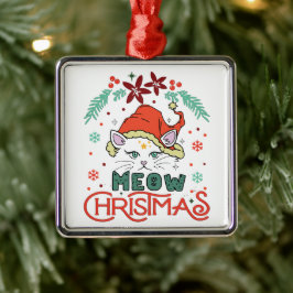 Meow Kerstmis, prettige kerst Metalen Ornament