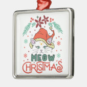 Meow Kerstmis, prettige kerst Metalen Ornament (Links)