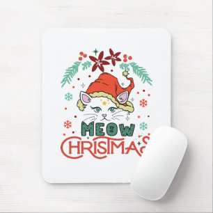 Meow Kerstmis, prettige kerst Muismat