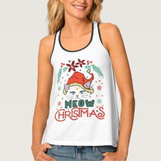 Meow Kerstmis, prettige kerst Tanktop