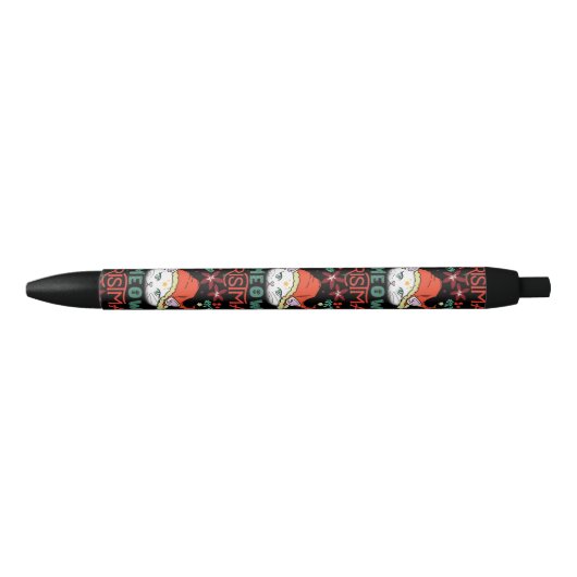 Meow Kerstmis, prettige kerst Zwarte Inkt Pen (Voorkant)