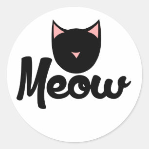 Meow Kitty Cat Ronde Sticker