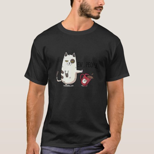 Meow Kitty Ew Mensen Zwarte Kat Kitty Liefde Kat T-shirt (Voorkant)