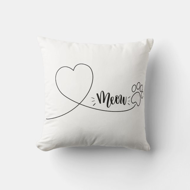 Meow, kussen voor katteneigenaren (Voorkant)