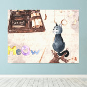 Meow Lieve Tover School Kat Canvas Afdruk (Insitu (Houten vloer))