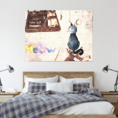 Meow Lieve Tover School Kat Canvas Afdruk (Insitu (Slaapkamer))