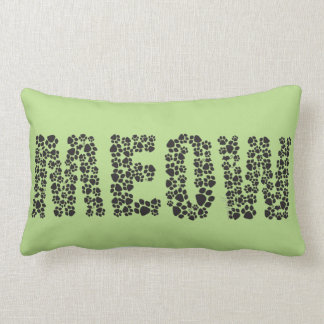 Meow/Love Paw Print Lumbar Pillow Kussen