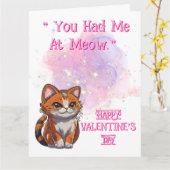 Meow Love Valentijns Kaart (Gele Bloem)