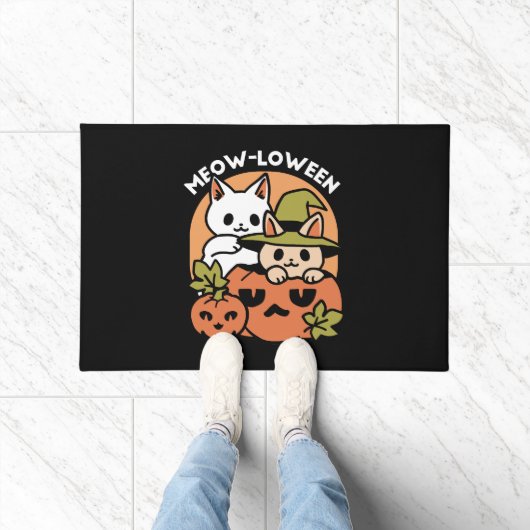 Meow-Loween - Feestelijke Halloween Cat Design Deurmat (Binnen)