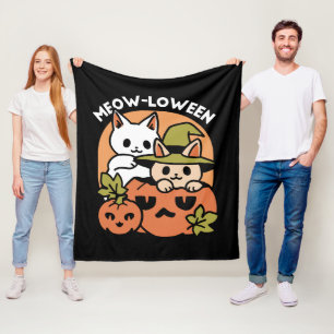 Meow-Loween - Feestelijke Halloween Cat Design Fleece Deken