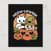 Meow-Loween - Feestelijke Halloween Cat Design Flyer (Voorkant)
