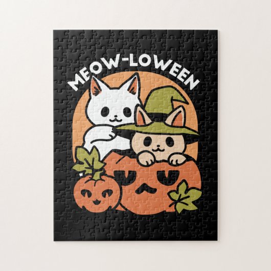 Meow-Loween - Feestelijke Halloween Cat Design Legpuzzel (Verticaal)