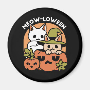 Meow-Loween - Feestelijke Halloween Cat Design Magneet
