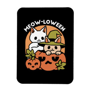 Meow-Loween - Feestelijke Halloween Cat Design Magneet