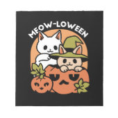 Meow-Loween - Feestelijke Halloween Cat Design Notitieblok (Voorkant)