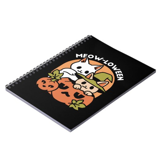 Meow-Loween - Feestelijke Halloween Cat Design Notitieboek (Linkerzijde)