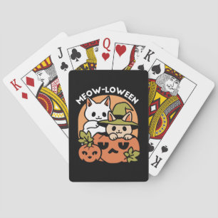 Meow-Loween - Feestelijke Halloween Cat Design Pokerkaarten