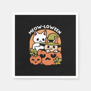 Meow-Loween - Feestelijke Halloween Cat Design Servet