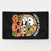 Meow-Loween - Feestelijke Halloween Cat Design Spandoek (Horizontaal)