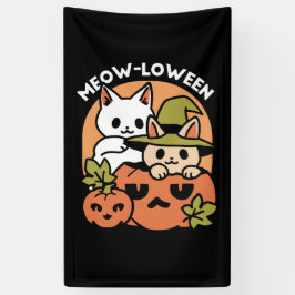 Meow-Loween - Feestelijke Halloween Cat Design Spandoek
