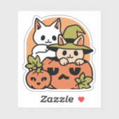 Meow-Loween - Feestelijke Halloween Cat Design Sticker (Vel)