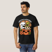 Meow-Loween - Feestelijke Halloween Cat Design T-shirt (Voorkant volledig)