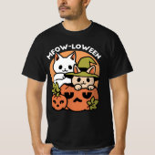 Meow-Loween - Feestelijke Halloween Cat Design T-shirt (Voorkant)