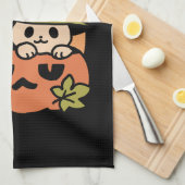 Meow-Loween - Feestelijke Halloween Cat Design Theedoek (Quarter Fold)