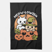 Meow-Loween - Feestelijke Halloween Cat Design Theedoek (Verticaal)