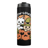 Meow-Loween - Feestelijke Halloween Cat Design Thermosbeker (Voorkant)
