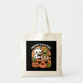 Meow-Loween - Feestelijke Halloween Cat Design Tote Bag