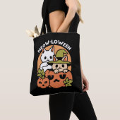 Meow-Loween - Feestelijke Halloween Cat Design Tote Bag (Dichtbij)