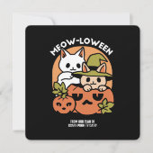 Meow-Loween - Festieve Halloween Kattendesign Feestdagenkaart (Voorkant)