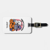 Meow-Loween - Schattige Halloween Cat Design Bagagelabel (Voorkant horizontaal)
