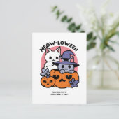 Meow-Loween - Schattige Halloween Cat Design Briefkaart (Staand voorkant)