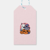Meow-Loween - Schattige Halloween Cat Design Cadeaulabel (Achterkant)