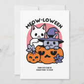 Meow-Loween - Schattige Halloween Cat Design Feestdagenkaart (Voorkant)