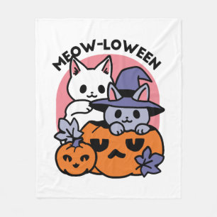 Meow-Loween - Schattige Halloween Cat Design Fleece Deken