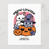 Meow-Loween - Schattige Halloween Cat Design Flyer (Achterkant)
