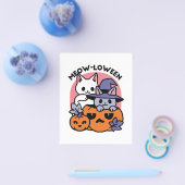 Meow-Loween - Schattige Halloween Cat Design Flyer (Enkel)