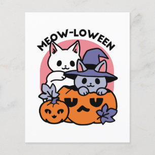 Meow-Loween - Schattige Halloween Cat Design Flyer