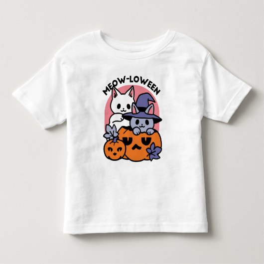 Meow-Loween - Schattige Halloween Cat Design Kinder Shirts (Voorkant)