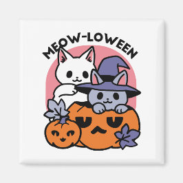 Meow-Loween - Schattige Halloween Cat Design Magneet